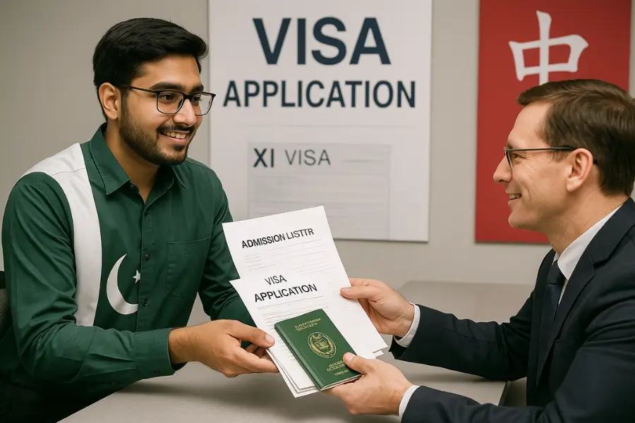 "Pakistani Student Submitting X1 Visa Application for China" "Submitting X1 Visa for China application for MBBS studies in China"