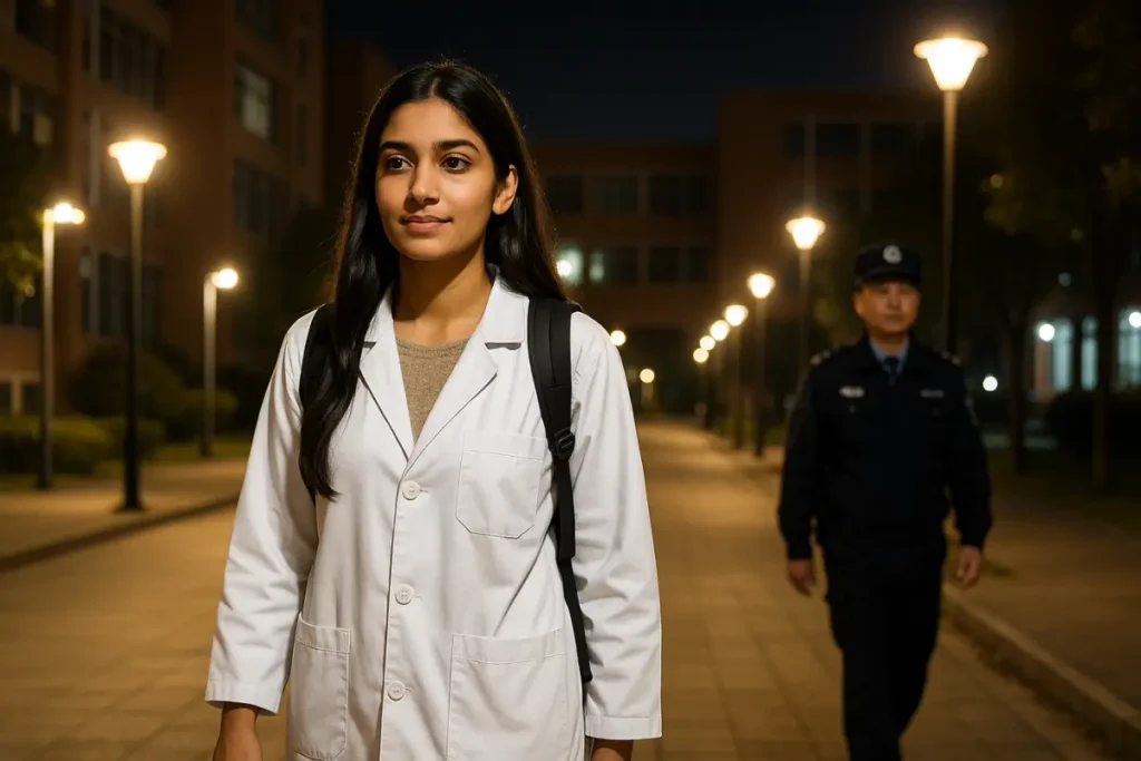Safety for Pakistani Students in China Safety for Pakistani students in China — student walking safely on university campus