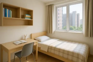 Hostel Room for MBBS Students in China MBBS in China — student hostel room for Pakistani students in a Chinese university